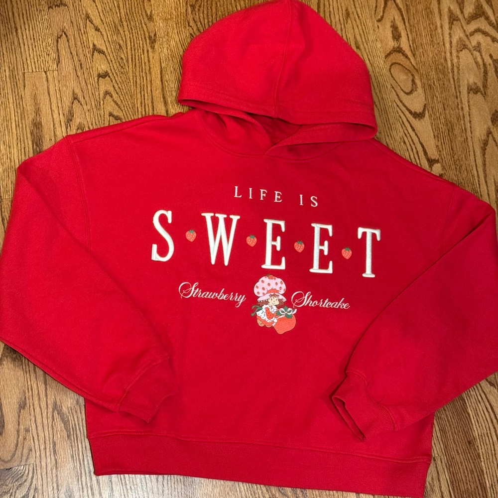 STRAWBERRY shortcake Embroidered Sweatshirt hoodie shirt red pullover Christmas